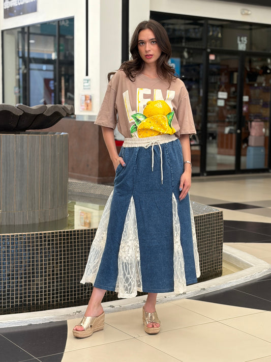 Falda Denim Patchwork & Playera