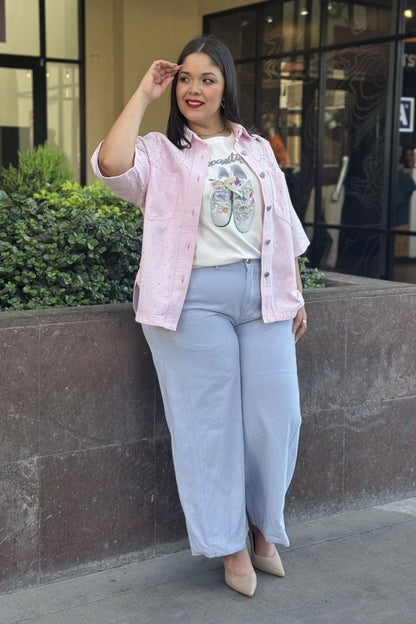 Pantalón Wide Leg con Accesorio