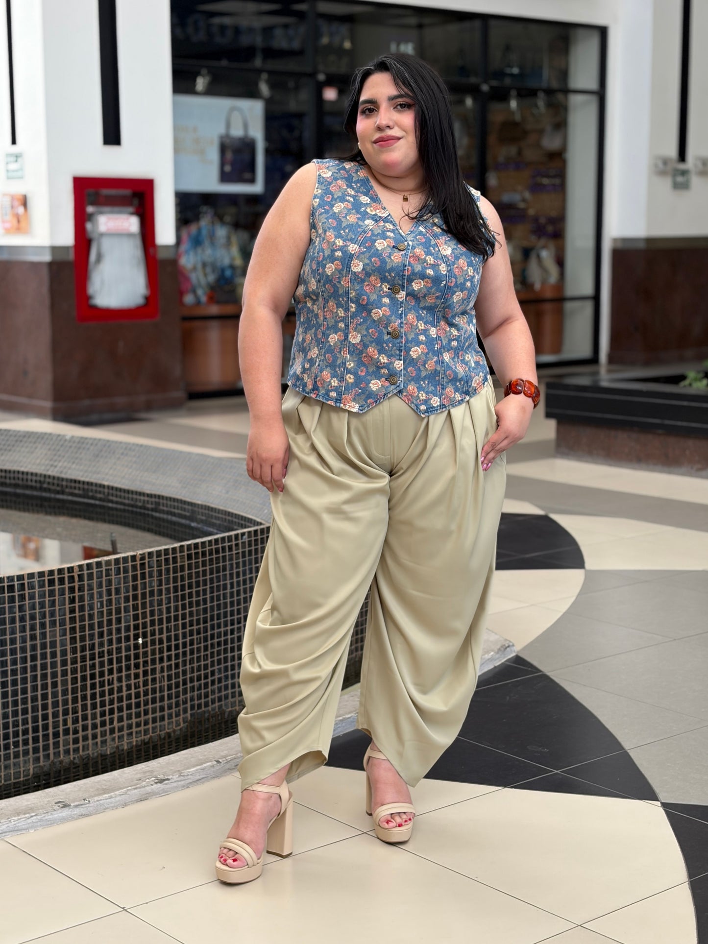 Pantalón "Harem Drape" en Beige