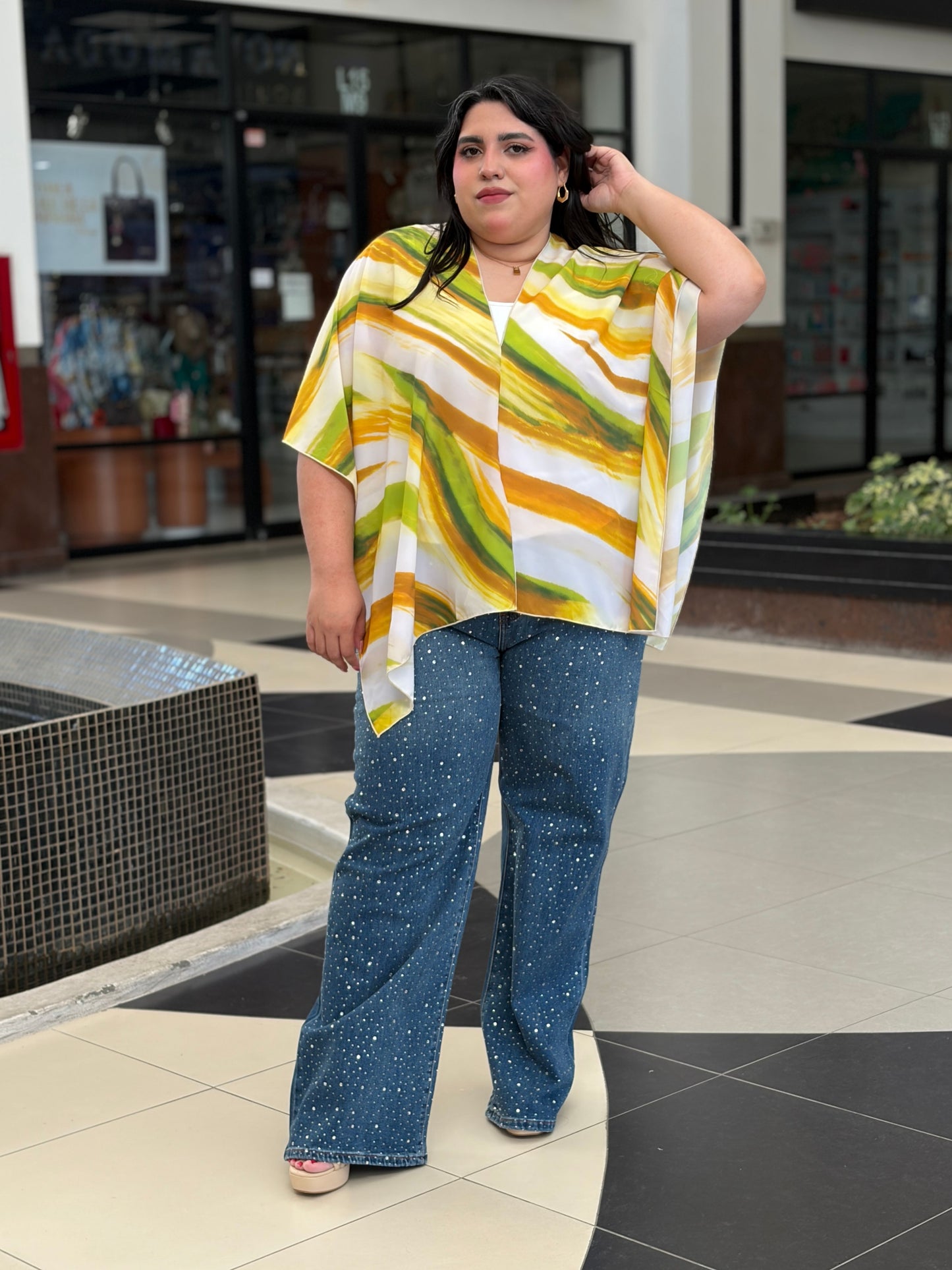 Blusa Poncho "Art Floral"
