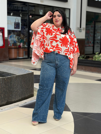 Blusa Poncho "Art Floral"