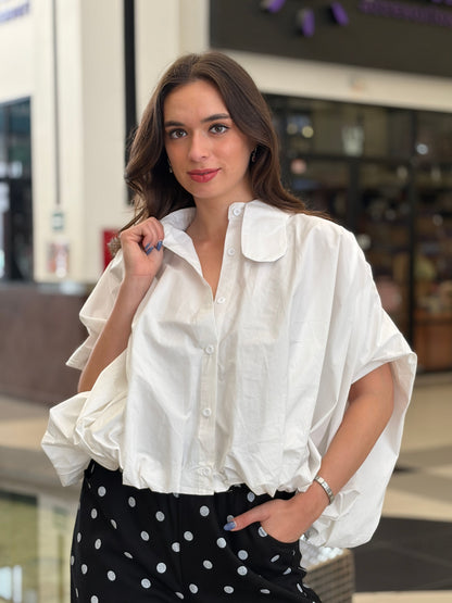 Blusa Bomber de Cuello Peter Pan Grande