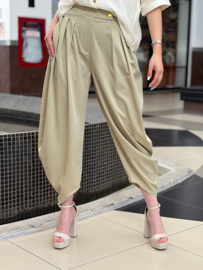 Pantalón "Harem Drape" en Beige