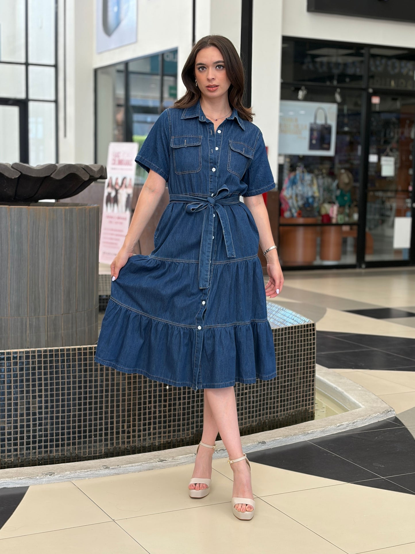 Vestido Tiers Denim