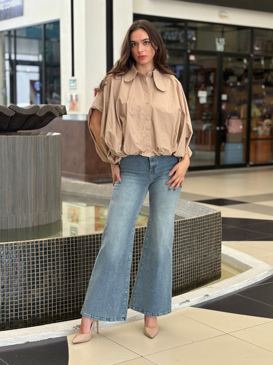Blusa Bomber de Cuello Peter Pan Grande