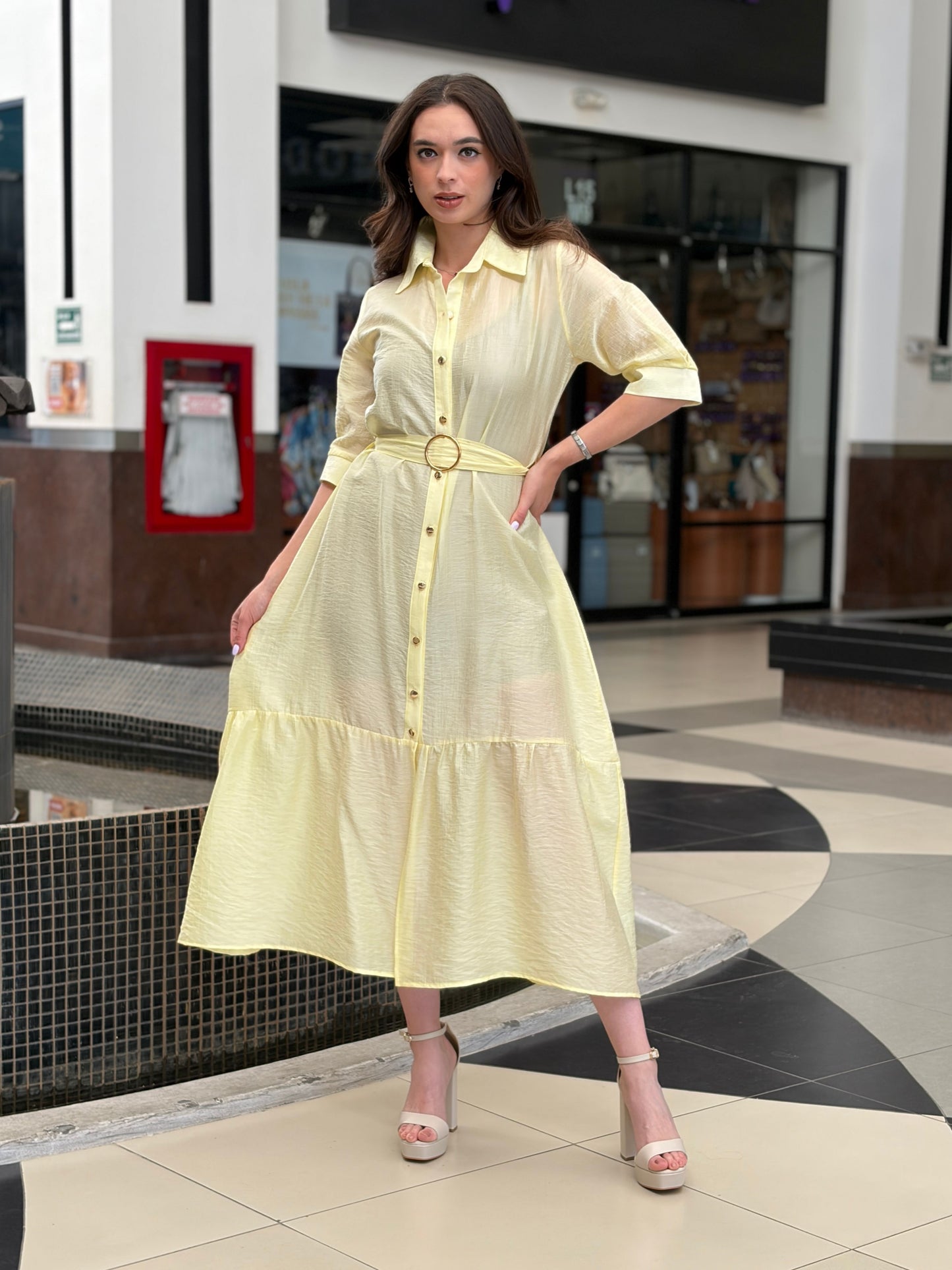 Vestido "Lemon Glow" Plisado