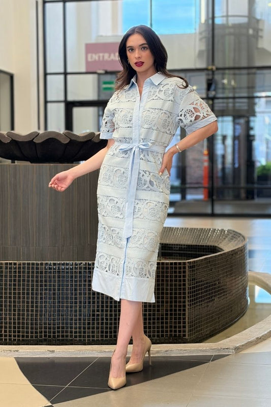 Vestido Camisero en Encaje Guipur