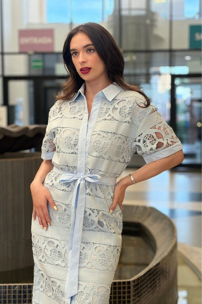 Vestido Camisero en Encaje Guipur