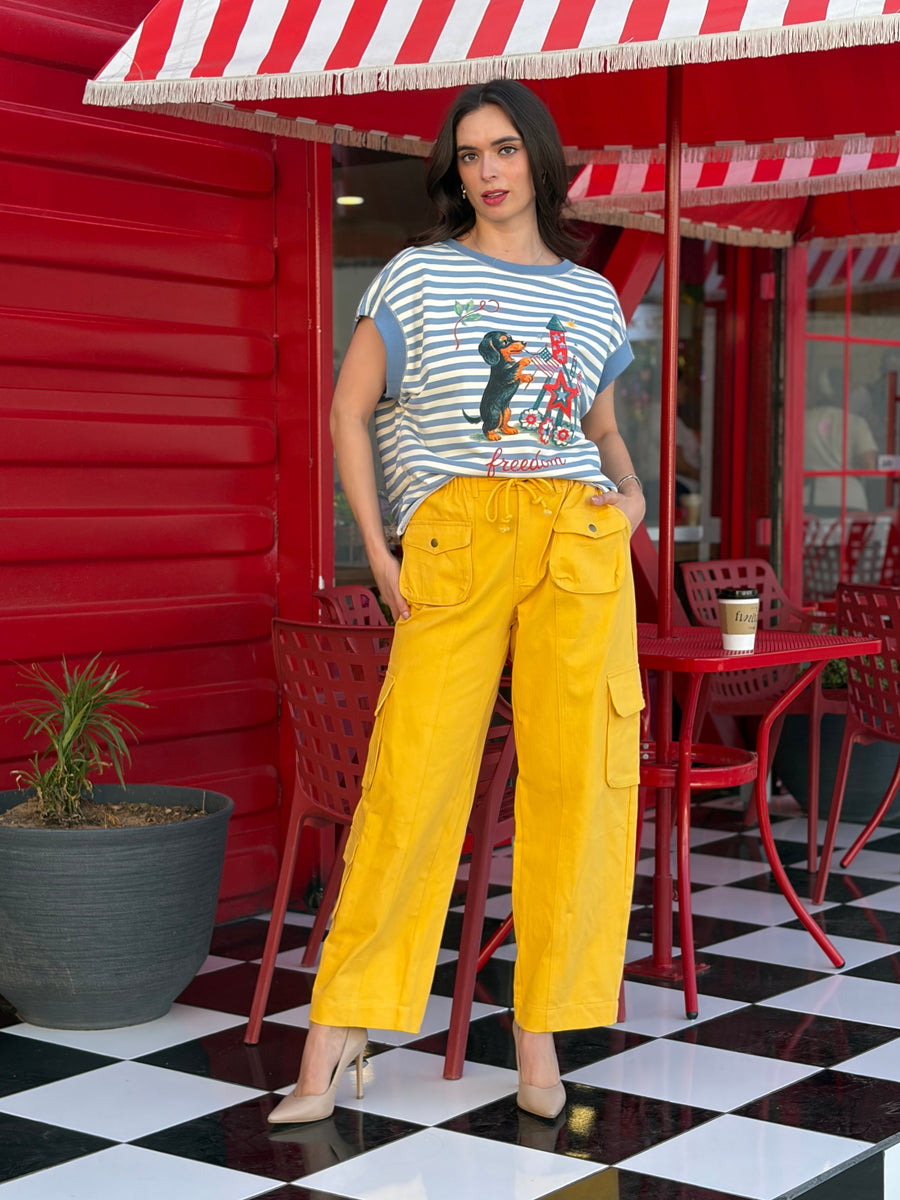 Pantalón cargo de tiro alto