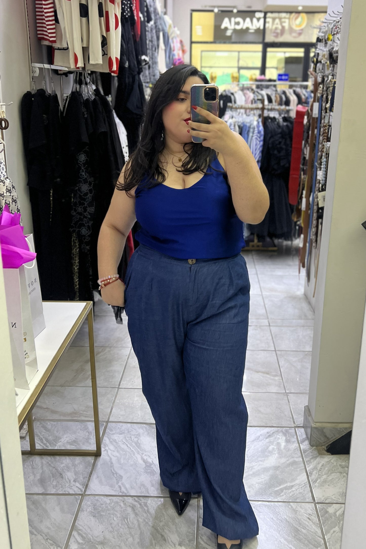 Pantalón Denim Wide-Leg