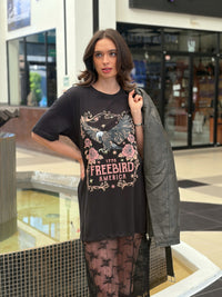 Vestido Camiseta Gráfica Rockera con Falda de Tul/Malla