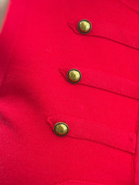 Chaleco Largo de Estilo Militar con Botones Dorados
