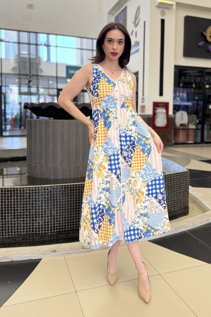 Vestido Patchwork Frutal
