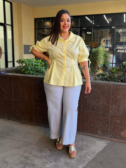 Blusa "Peplum" con Lazo en Mangas