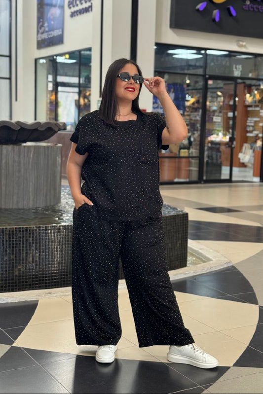 Set de Pantalón y Top con brillos