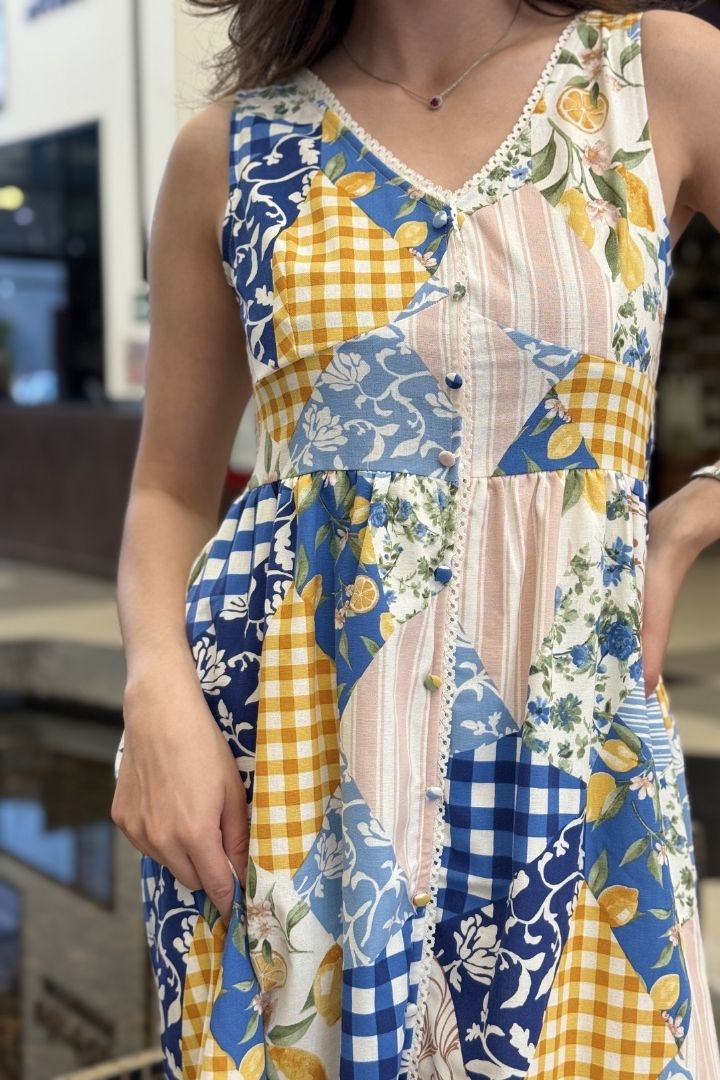 Vestido Patchwork Frutal